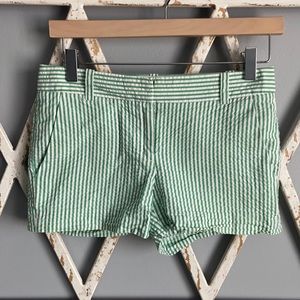 J. Crew | Green & White Stripe Shorts